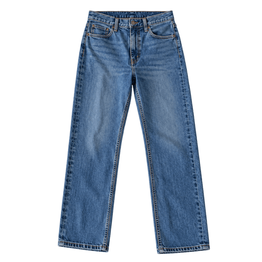 Blue straight-leg jeans · Denim